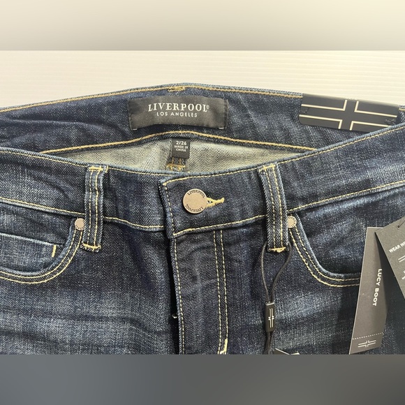 Liverpool Dark Blue Flare Jeans - Picture 7 of 9